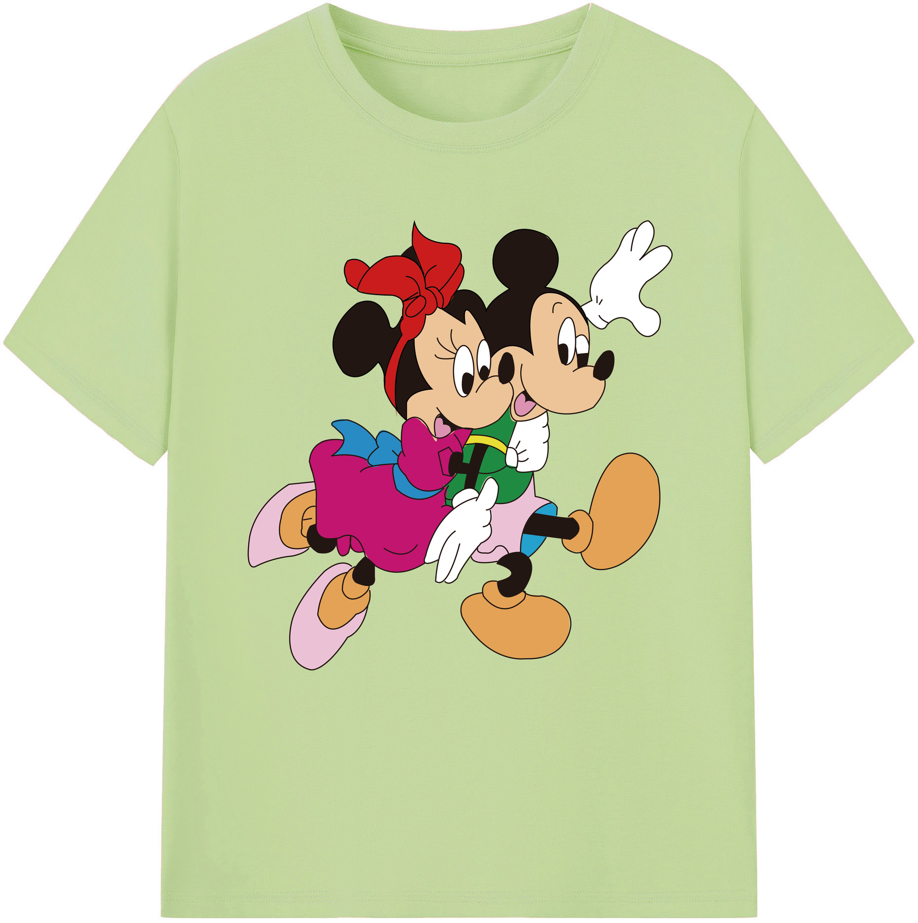 （画像用） ミッキーマウス Mickey Mouse 綿100％半袖Tシャツ（フロントプリント）